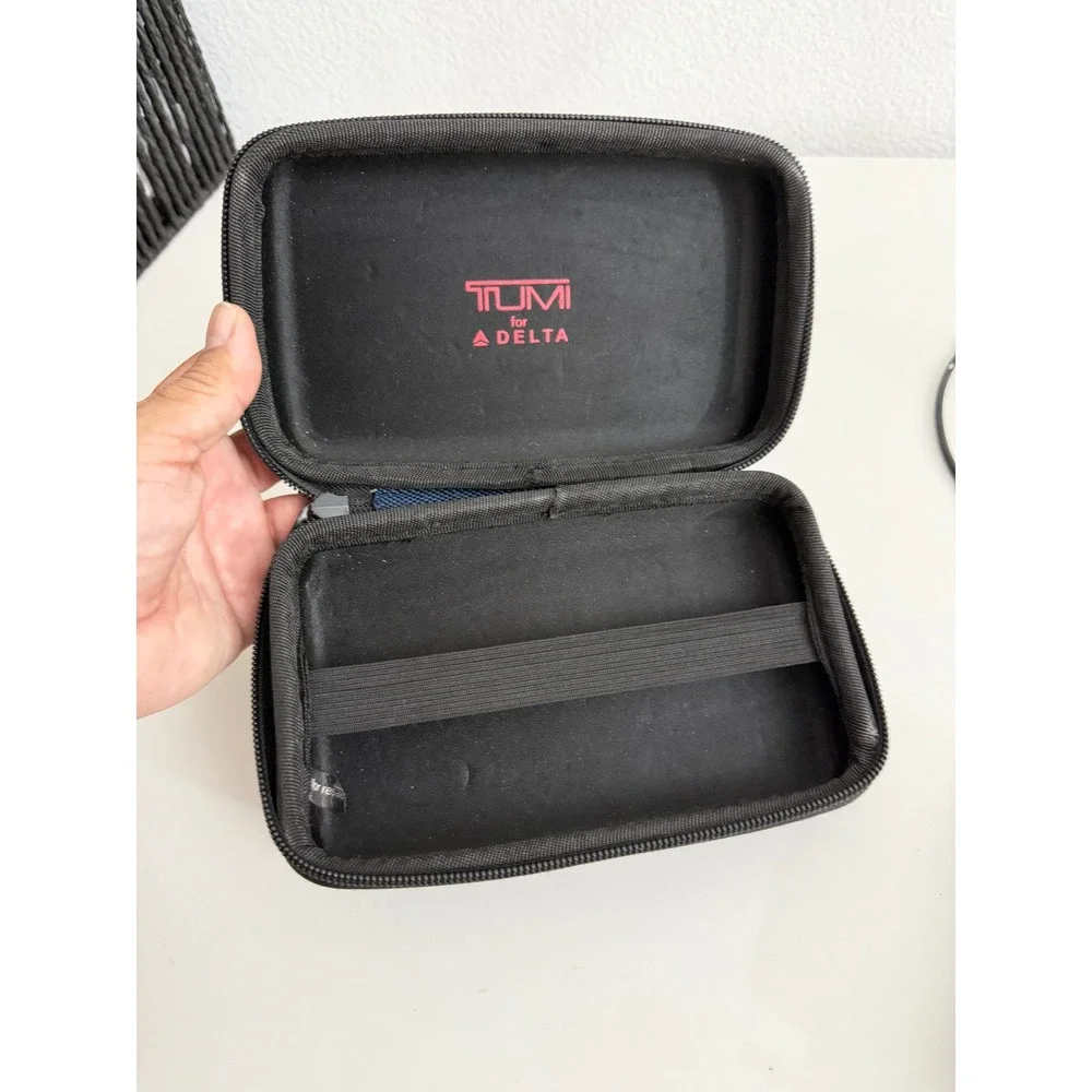 Tumi Delta Airlines Amenity Kit Case Navy Blue Ballistic Nylon Travel Pouch